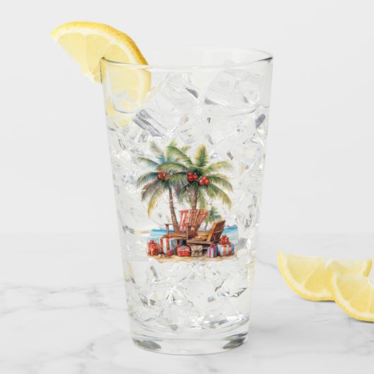 ヤシの木の下の贈り物 タンブラーグラス (アイス正面)