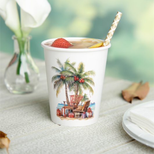 ヤシの木の下の贈り物 紙コップ (インサイチュ)