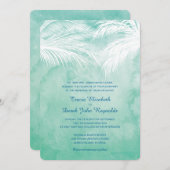 ヤシの木の下 | 水の色結婚の 招待状 (正面/裏面)