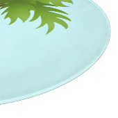 ヤシの木の円形のガラスまな板 カッティングボード (角)