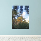 ヤシの木の写真 キャンバスプリント (インサイチュ (ウッドフロア))