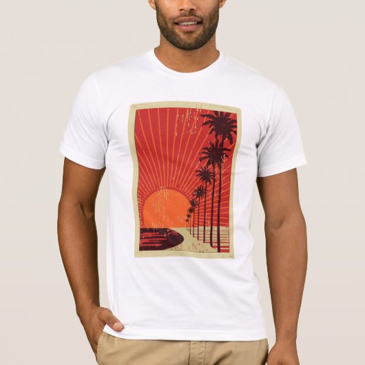 ヤシの木の列 Tシャツ (正面)