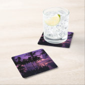 ヤシの木の反射 スクエアペーパーコースター (インサイチュ)