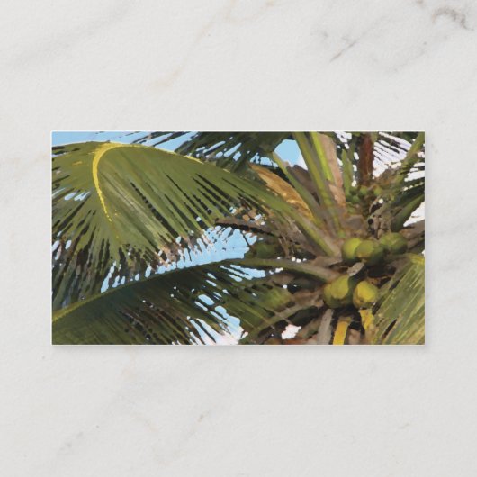 ヤシの木の名刺-青 名刺 (裏面)