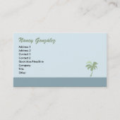 ヤシの木の名刺-青 名刺 (正面)