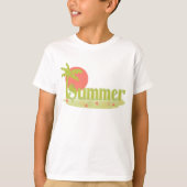 ヤシの木の夏 太陽とビーチ Tシャツ (正面)