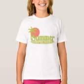 ヤシの木の夏 太陽とビーチ Tシャツ (正面)