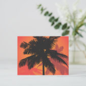 ヤシの木の夕日シルエット ポストカード (スタンド正面)