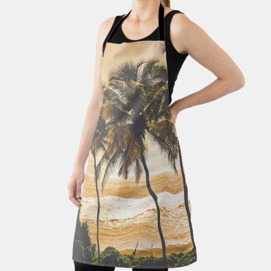 ヤシの木の夕日:ゴアヴィンテージ エプロン (インサイチュ)
