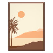 ヤシの木の夕日、島、ボヘミアン抽象芸術 フォトプリント            (正面)