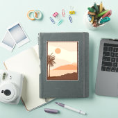 ヤシの木の夕焼け、島、ボヘミアン抽象芸術 シール (iPadカバー)