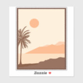 ヤシの木の夕焼け、島、ボヘミアン抽象芸術 シール (シート)