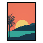 ヤシの木の夕焼け、島、ボヘミアン抽象芸術 フォトプリント            (正面)
