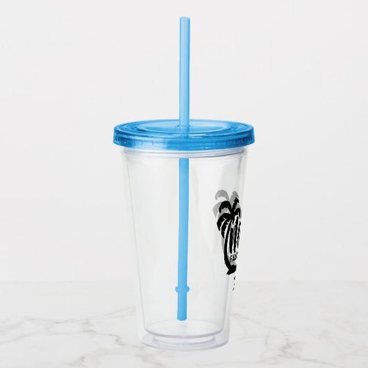 ヤシの木の家族休暇 アクリルタンブラー (右)