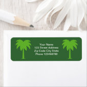 ヤシの木の差出人住所ラベルシール ラベル (インサイチュ)