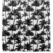 ヤシの木の影のパターン シャワーカーテン (正面)
