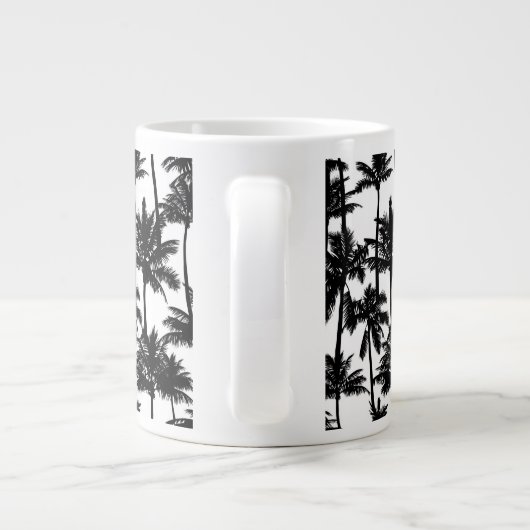 ヤシの木の影のパターン ジャンボコーヒーマグカップ (裏面)