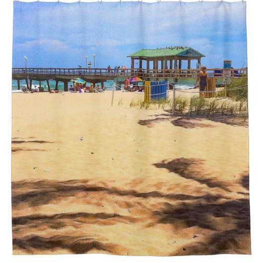 ヤシの木の影 シャワーカーテン (正面)