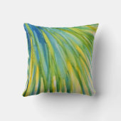 ヤシの木の抽象芸術の水彩画 クッション (裏面)