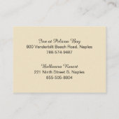 ヤシの木の搭乗券の青及びクリーム 名刺 (裏面)