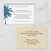 ヤシの木の搭乗券の青及びクリーム 名刺 (正面/裏面)