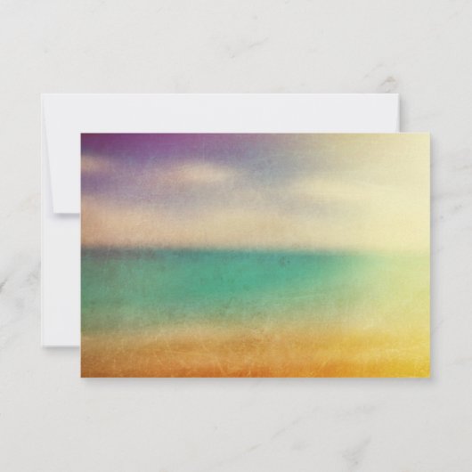 ヤシの木の文字列ライトビーチ結婚式RSVPカード 出欠カード (裏面)