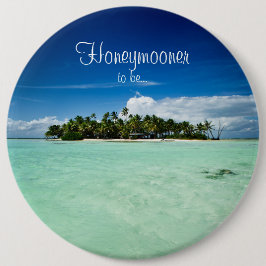 ヤシの木の新婚旅行ボタンが付いている太平洋諸島 缶バッジ
