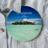 ヤシの木の新婚旅行ボタンが付いている太平洋諸島 缶バッジ (インサイチュ)