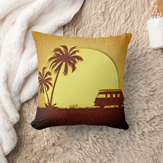ヤシの木の旅 クッション (ブランケット)