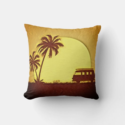 ヤシの木の旅 クッション (正面)