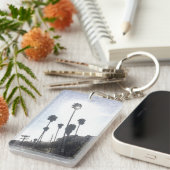 ヤシの木の日光のスケッチKeychain キーホルダー (正面右)