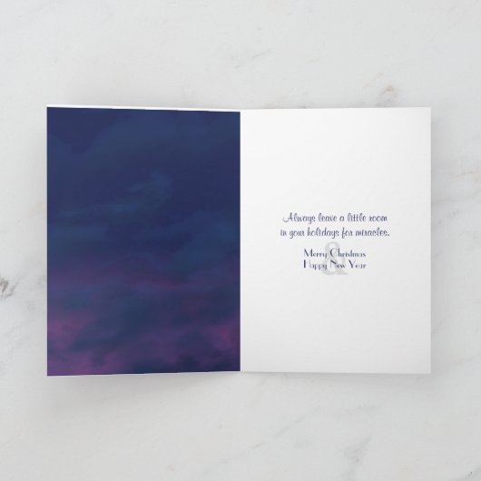 ヤシの木の月のクリスマスオーナメント シーズンカード (内部)