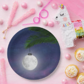 ヤシの木の月のクリスマスオーナメント ペーパープレート (パーティー)