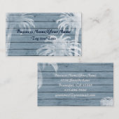 ヤシの木の木素朴の背景ビーチ 名刺 (正面/裏面)