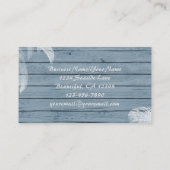 ヤシの木の木素朴の背景ビーチ 名刺 (裏面)