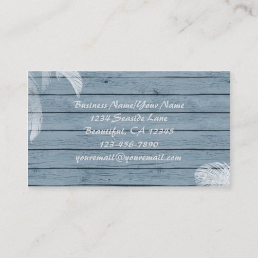 ヤシの木の木素朴の背景ビーチ 名刺 (裏面)