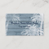 ヤシの木の木素朴の背景ビーチ 名刺 (正面)