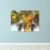 ヤシの木の枝、午後の太陽 キャンバスプリント (インサイチュ (ウッドフロア))