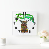 ヤシの木の柱時計 スクエア壁時計 (ホーム)