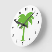 ヤシの木の柱時計 ラウンド壁時計 (傾斜)