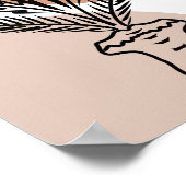 ヤシの木の植物線手描きアートシェイプ ポスター (角)