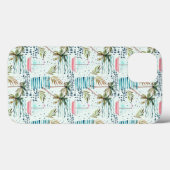 ヤシの木の模様を持つ水彩帆船 Case-Mate iPhoneケース (裏面 (横))