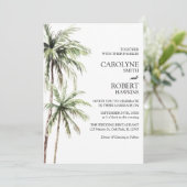 ヤシの木の水の色がトロピカルに結婚すべて 招待状 (スタンド正面)