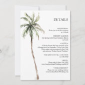ヤシの木の水の色がトロピカルに結婚すべて 招待状 (裏面)