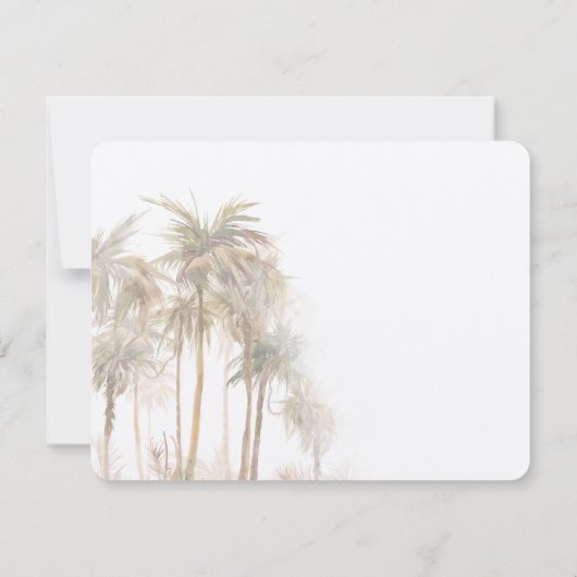 ヤシの木の水の色の沿岸目的地 セーブザデート (裏面)