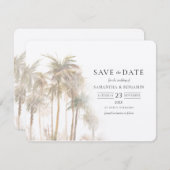 ヤシの木の水の色の沿岸目的地 セーブザデート (正面/裏面)