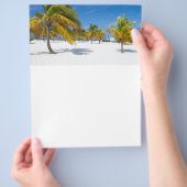 ヤシの木の海ビーチ チラシ (手)
