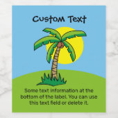 ヤシの木の漫画ワインラベル ワインラベル (シングルラベル)