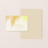 ヤシの木の熱帯の目的地の結婚式ありがとう 箔カード (ディスプレー)