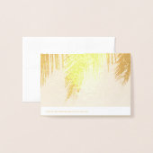ヤシの木の熱帯の目的地の結婚式ありがとう 箔カード (裏面封筒付き)